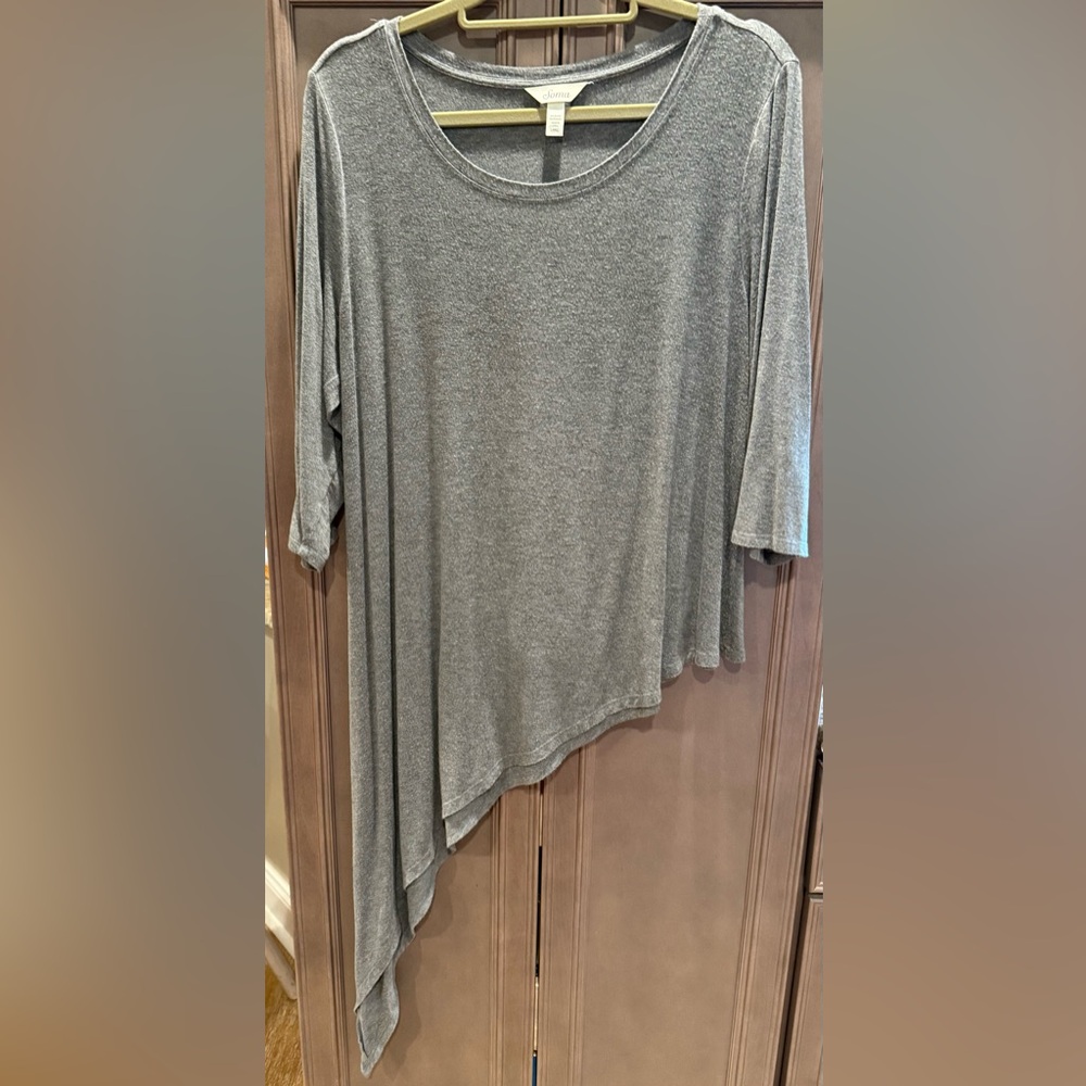 Soma Large Heather Gray Women's Asymmetrical Tunic